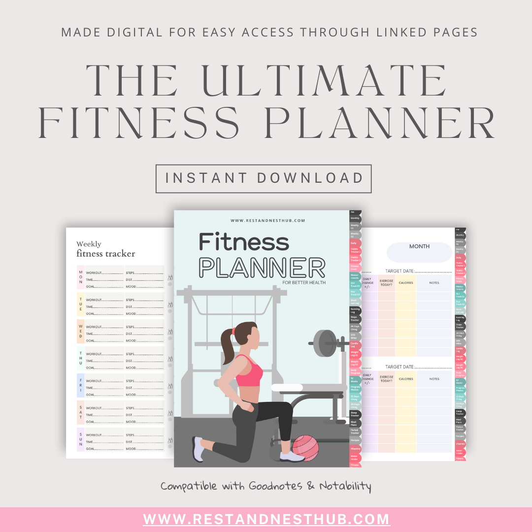 The Ultimate Fitness Planner | Digital | Linked Pages | Printable