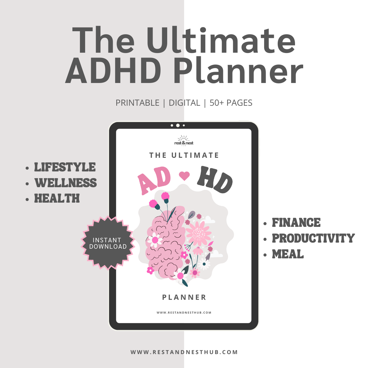The Ultimate ADHD Planner | Digital | Printable